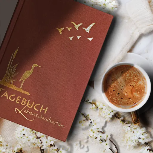 Journale und Tagebücher, Tagebuch illustriert mit Aquarellmalerei und schönen Sprüchen zum Nachdenken
